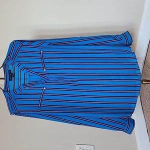 - Women's Blouse Blue Stripes Size Small